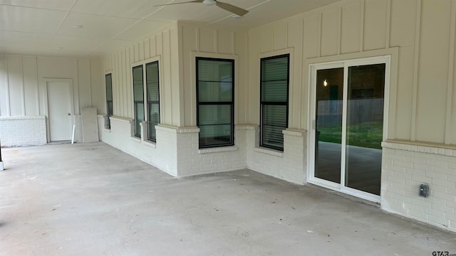 view of patio / terrace with ceiling fan