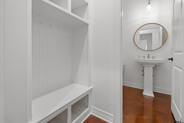 mudroom with baseboards