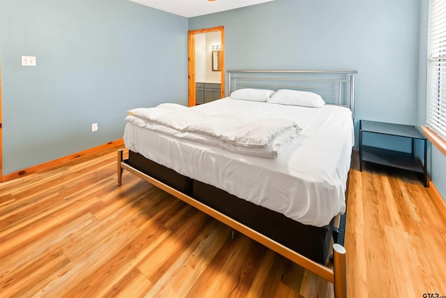 bedroom featuring light hardwood / wood-style floors