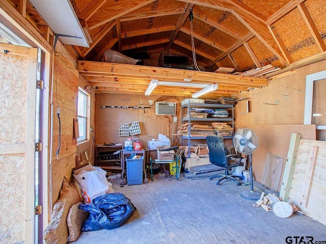 storage with a wall mounted air conditioner