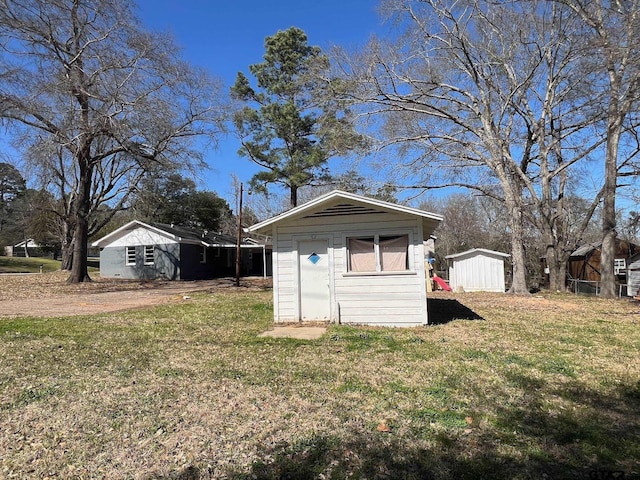 view of shed