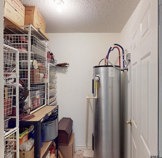 utility room with water heater