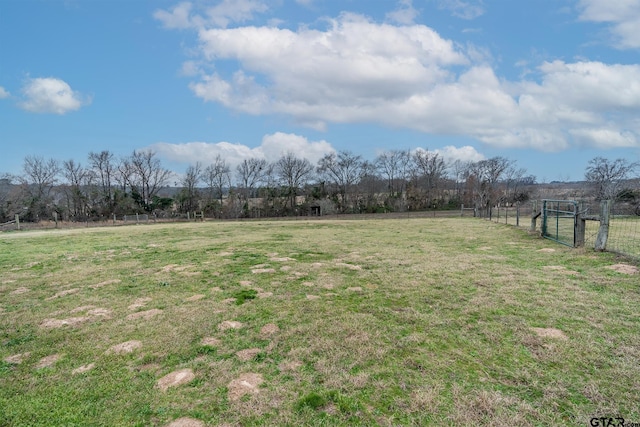 view of yard featuring a rural view