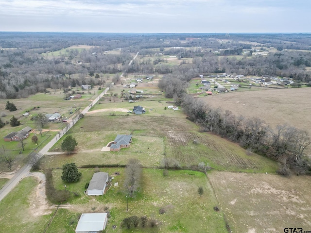 drone / aerial view featuring a rural view