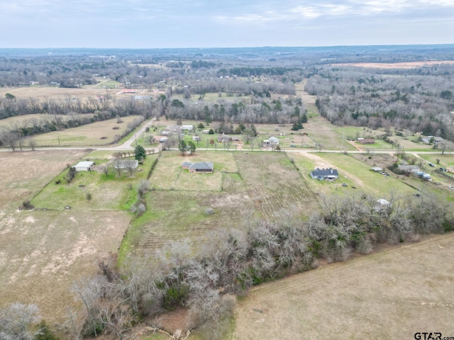 bird's eye view with a rural view