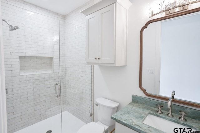 9244 Villas Ct, Tyler, TX 75703 - full bath featuring vanity, a stall shower, and toilet
