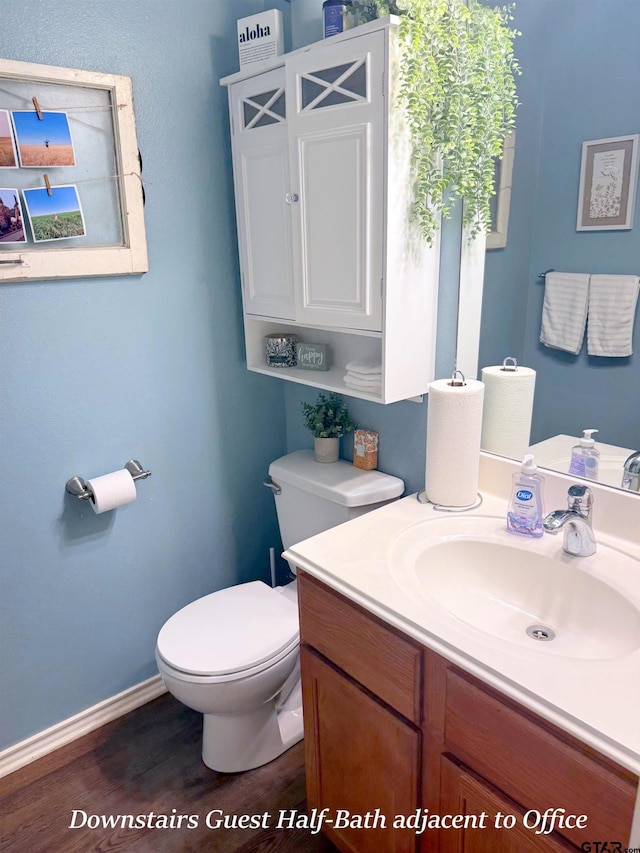 12260 Wild Horse, Tyler, TX 75706 - half bathroom with vanity and wood finished floors