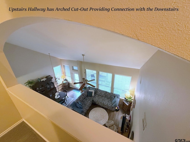 12260 Wild Horse, Tyler, TX 75706 - staircase with wood finished floors and ceiling fan