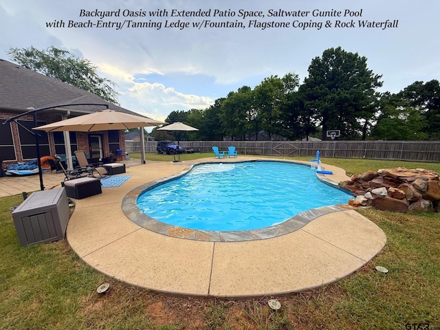 12260 Wild Horse, Tyler, TX 75706 - view of swimming pool with a patio area and a fenced backyard