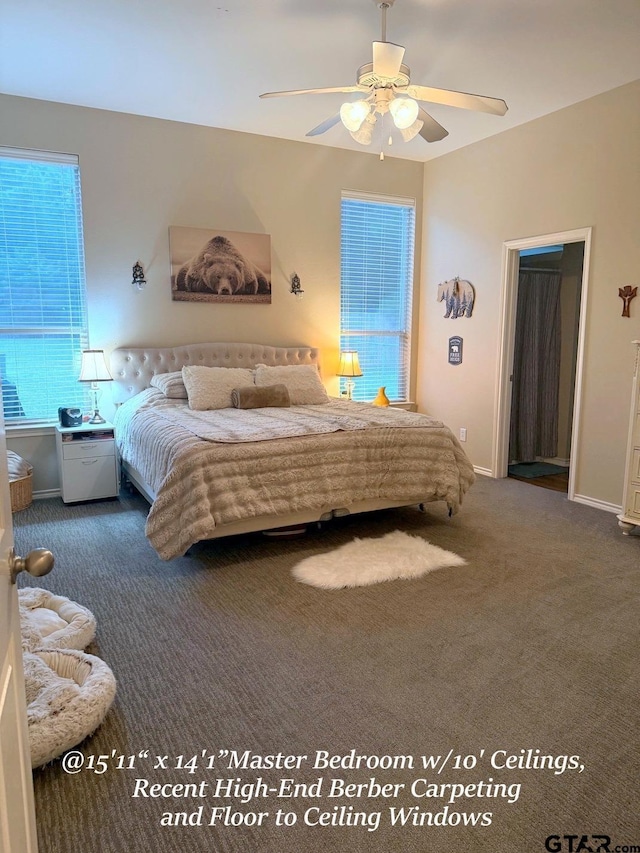 12260 Wild Horse, Tyler, TX 75706 - carpeted bedroom featuring baseboards and ceiling fan