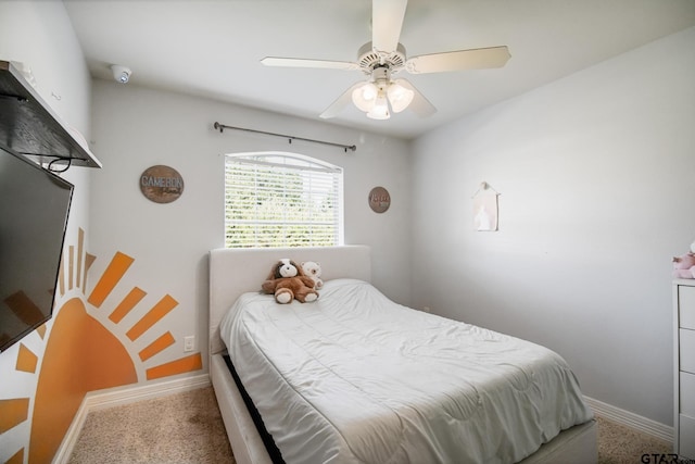 18424 Whipporwill, Flint, TX 75762 - bedroom with baseboards, carpet floors, and ceiling fan