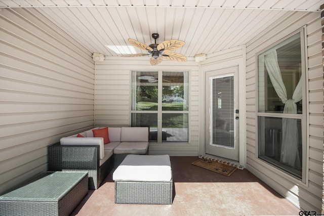 18424 Whipporwill, Flint, TX 75762 - view of patio featuring a ceiling fan and an outdoor hangout area