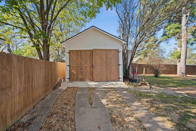 view of garage