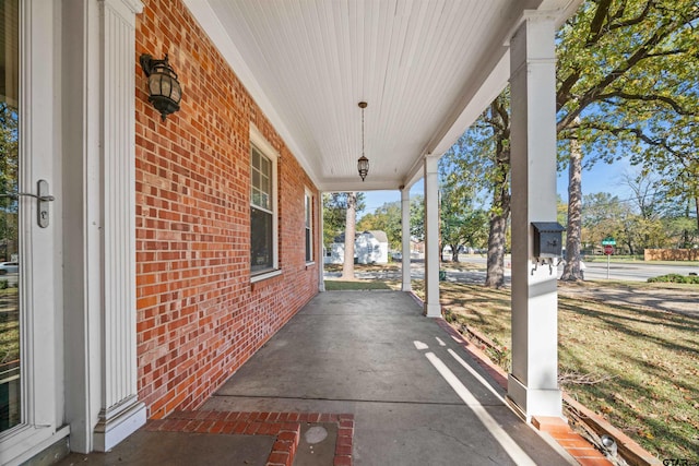 view of patio with a porch