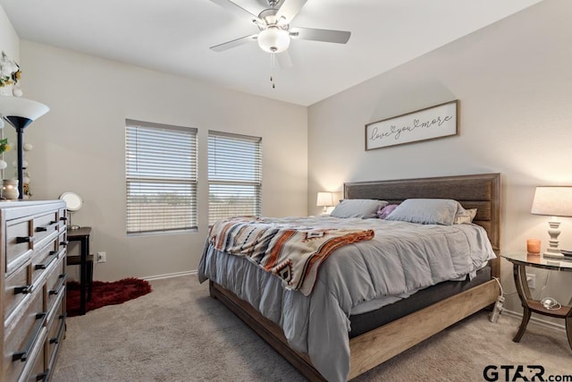 881 Martin St, Chandler, TX 75758 - carpeted bedroom featuring baseboards and a ceiling fan