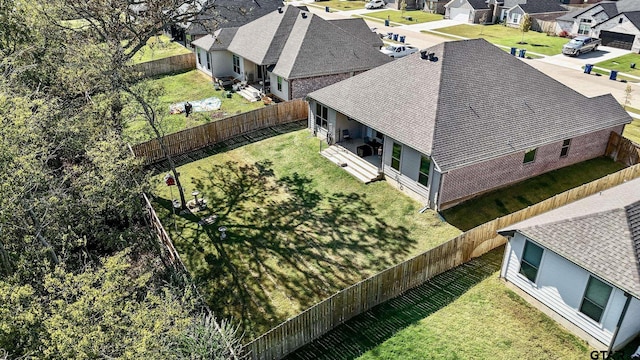 bird's eye view featuring a residential view