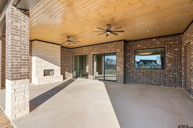 view of patio / terrace featuring ceiling fan