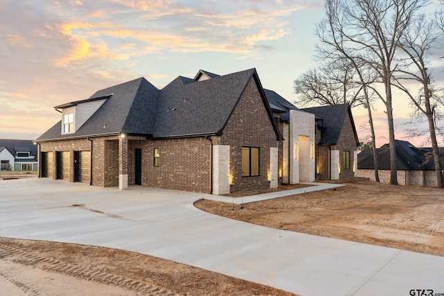 view of front of home with a garage