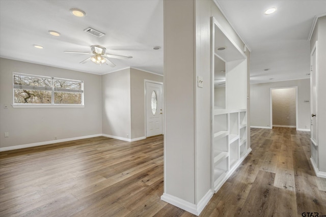 hall featuring light wood-type flooring