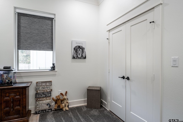 view of carpeted entryway