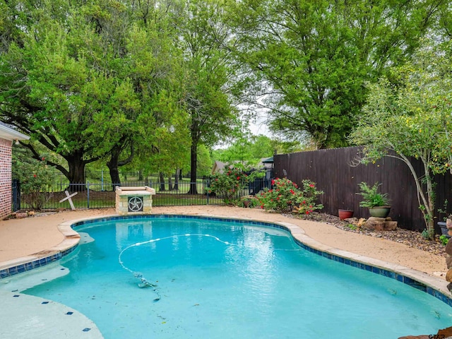 view of pool with a fenced backyard and a fenced in pool