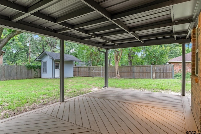 1004 Bunny Rabbit Rd, Athens, TX 75751 - wooden terrace with a fenced backyard and a shed