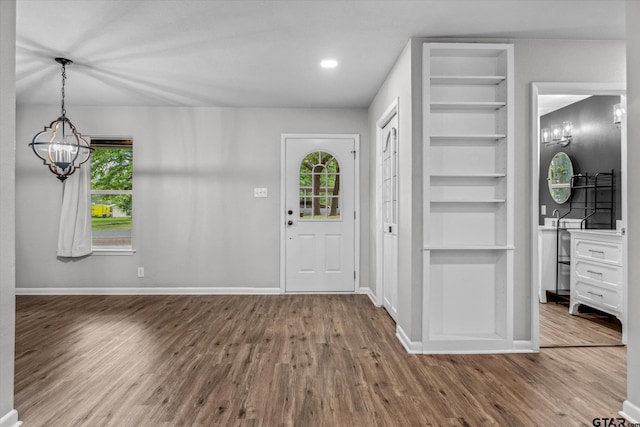 1004 Bunny Rabbit Rd, Athens, TX 75751 - foyer with a chandelier, wood finished floors, and recessed lighting