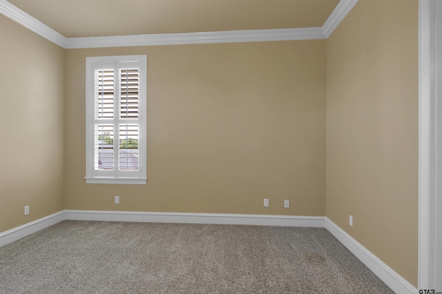 6805 Castle Pines Ct, Tyler, TX 75703 - spare room featuring ornamental molding, carpet, and baseboards