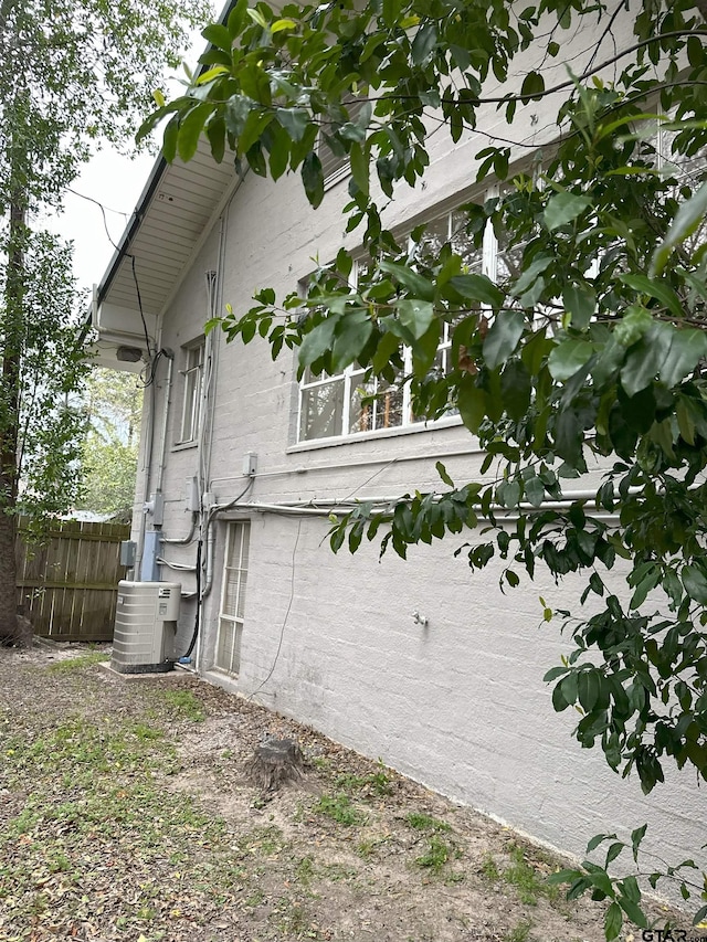 view of property exterior featuring central AC unit