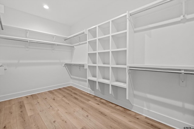 spacious closet with wood-type flooring