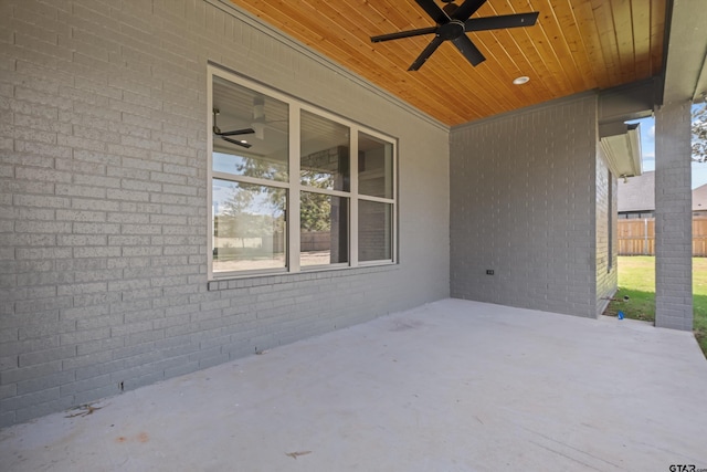 view of patio / terrace with ceiling fan