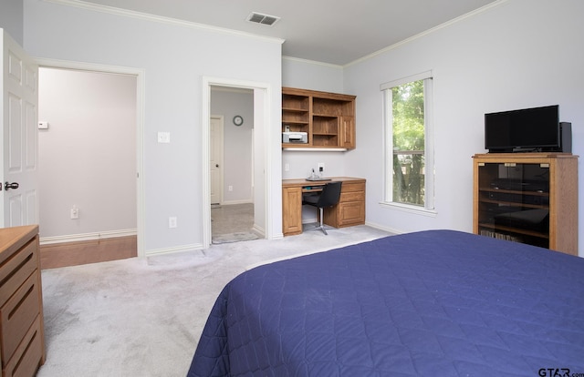 11831 Smallwood Dr, Flint, TX 75762 - bedroom featuring light colored carpet, ornamental molding, and baseboards