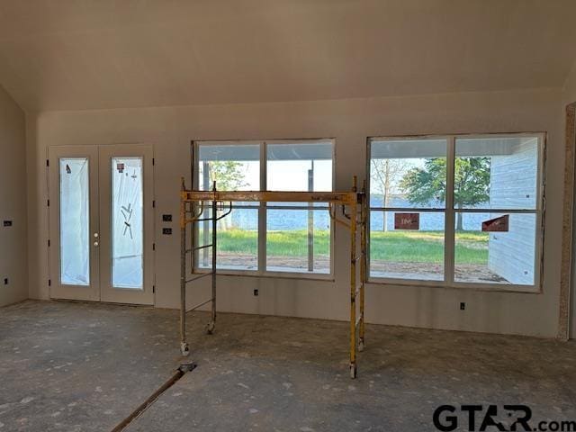 foyer entrance featuring french doors