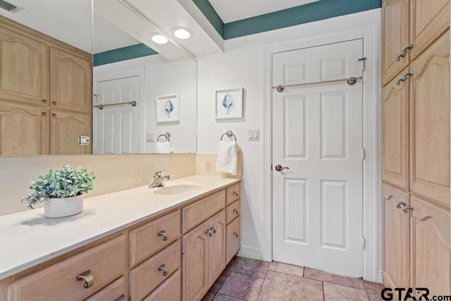 bathroom featuring vanity and tile patterned floors