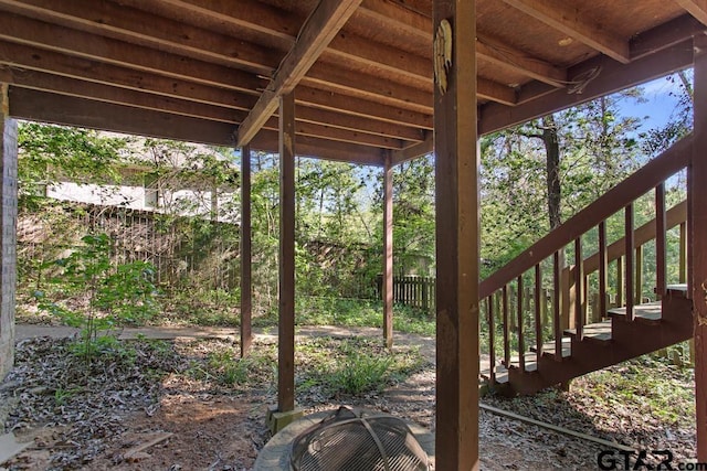 view of yard with an outdoor fire pit