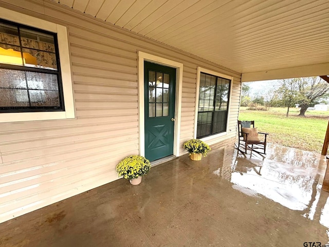 view of patio with a porch