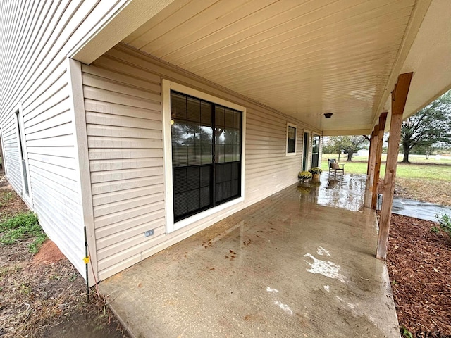 view of patio with a porch