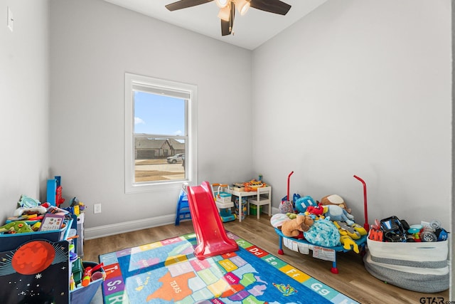 10071 Dayspring, Flint, TX 75762 - rec room featuring wood finished floors and ceiling fan