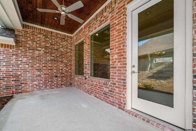 view of patio / terrace with ceiling fan