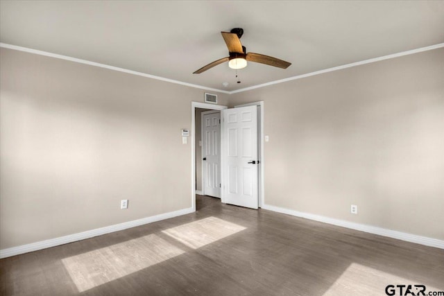1330 Graham Dr, Tyler, TX 75701 - spare room with baseboards, visible vents, wood finished floors, and a ceiling fan
