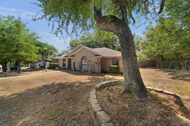 view of single story home