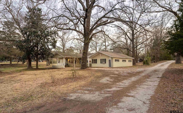 view of single story home