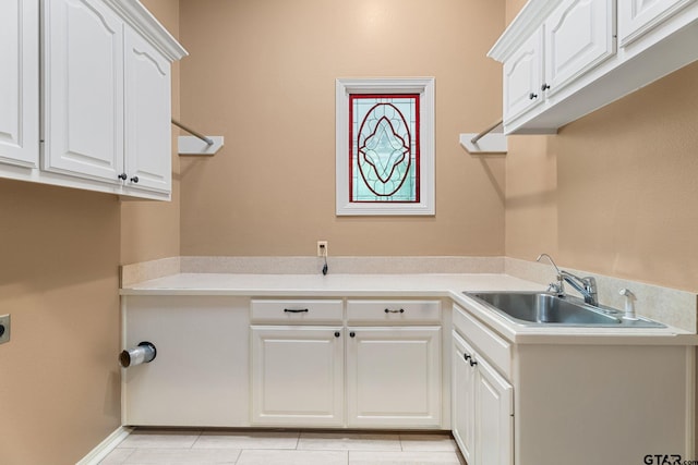 801 Wilder Way, Tyler, TX 75703 - washroom featuring cabinet space, light tile patterned flooring, and hookup for an electric dryer