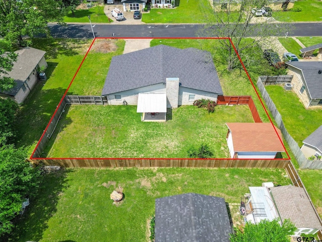 bird's eye view with a residential view