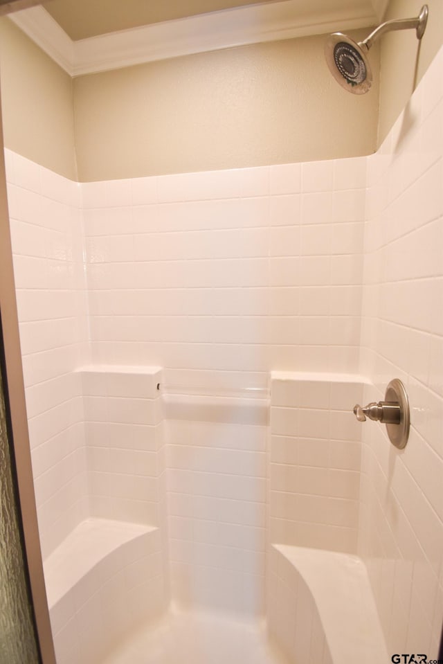 bathroom featuring walk in shower