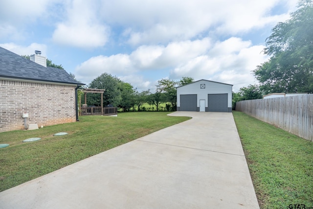 15348 C R 169, Tyler, TX 75703 - view of yard with an outbuilding, a garage, and a pergola