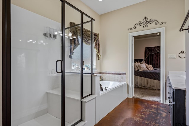 bathroom with independent shower and bath