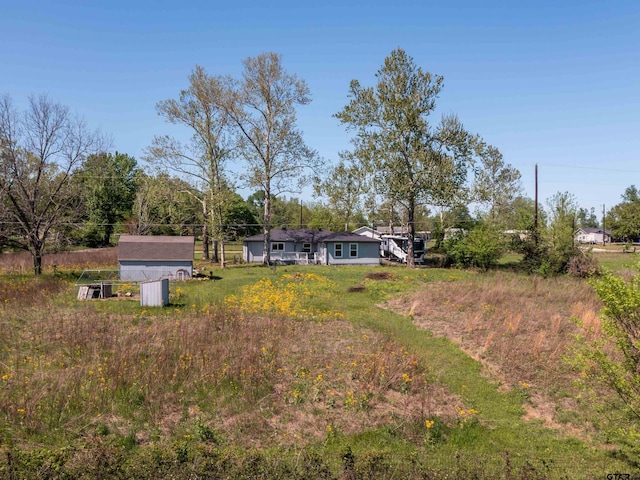 view of yard featuring a storage unit and an outdoor structure