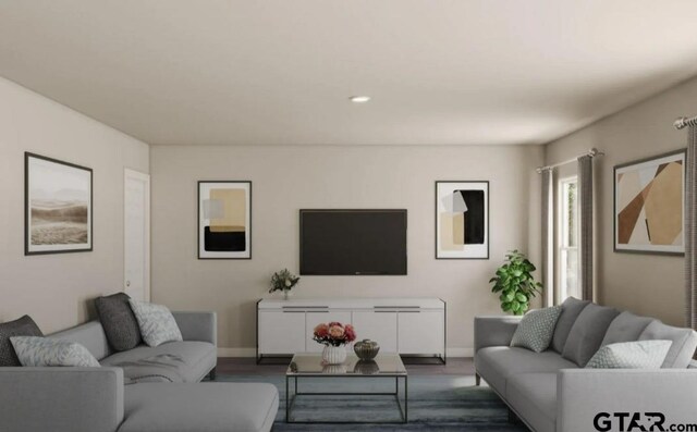 208 Parker Oaks Dr, Chandler, TX 75758 - living room with baseboards and wood finished floors