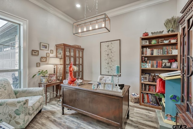 113 Stuart St, Arp, TX 75750 - office featuring crown molding and wood finished floors